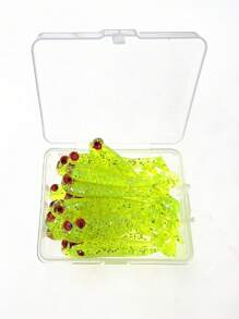 20 Peças Iscas de Pesca Macias Simulando Cauda de Peixe Pequeno 5cm 1,2g, Dourado Luminoso e Rosa, Adequado para Perca de Água Doce, Baixio, Acessórios para Pesca no Mar