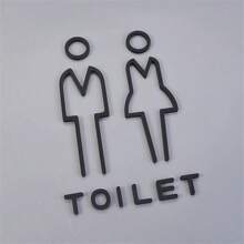 1 件装亚克力浴室门标牌，带 3D 图案，男女洗手间标识牌，适用于办公室和公共厕所最佳礼物 - 彩色 - 查看 18