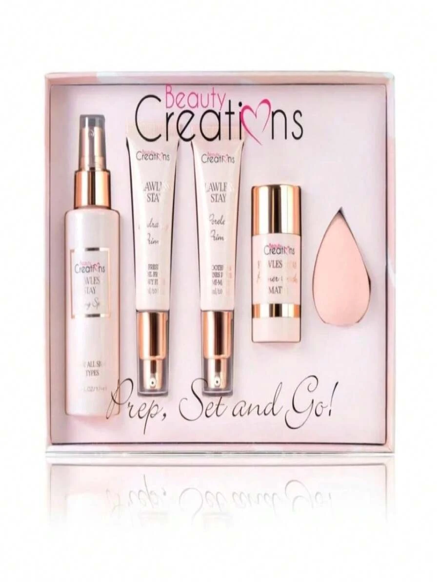 Set Fijador, Primer Poreless, Primer Hidratante, Primer Stick y Esponja Beauty Creations - transparente - Ver 1