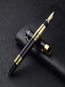 1pc Retro Style Business Signature Fountain Pen With Black And Red Colors To Choose From  Business Gift Fountain Pen Suitable For Office Signature Learning And Writing - Multicolor - View 3