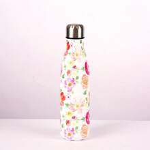 17 盎司优质不锈钢 5D 花卉印花双层真空隔热冷/热运动水瓶，适合男女户外活动，夏季旅行杯礼物 - 多色 - 查看 9