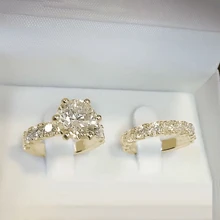 2 Stücke elegante stapelbare Ringe mit glänzendem Zirkonia besetzt, Symbol für Schönheit und Adel, Verlobungs-/Eheringe, Luxusschmuck