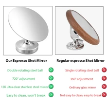 Espresso Shot Mirror For Bottomless Portafilter, Stainless Steel Mirror Surface And Adjustable Base, Suitable For Observation Observing Coffee Flow Rate And Channel Effects, Coffee Machine Accessories – Barista Tools School Supplies Back To School