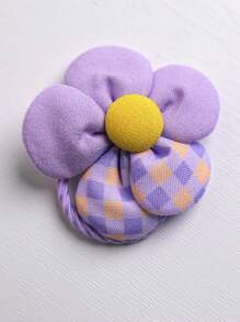 2 件随机颜色宠物毛发配饰，花卉图案发圈，适用于狗和猫