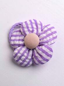 2 件随机颜色宠物毛发配饰，花卉图案发圈，适用于狗和猫