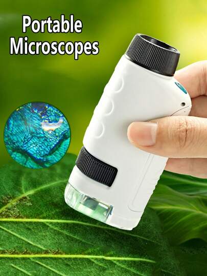1pc Kids Portable Microscope Magnifier, Adjustable Focus Optical Research Science Educational Exploration Toy For Children