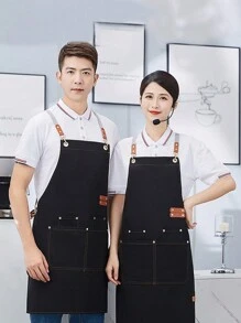 1pc Waterproof Apron Catering Tea Shop Apron Barista Apron Multi Purpose Clean Stain Resistant Apron Chef Apron - Multicolor - View 1