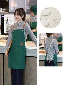 1pc Waterproof Apron Catering Tea Shop Apron Barista Apron Multi Purpose Clean Stain Resistant Apron Chef Apron - Multicolor - View 5