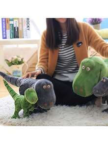 15.7 Inch Plush Dinosaur Animal Plush Toy, Green Tyrannosaurus Rex Animal Plush Toy, Super Soft Cute Cute Pillow Cushion, Rex Plush Doll Gift - Multicolor - View 6