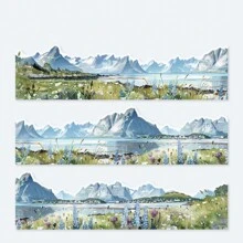 1 Roll Removable 4 Season Landscape Decoration Scrapbooking DIY Sticker Tape For Journal, Album - Multicolor - View 17
