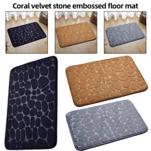 Large Heavy Duty Door Mat Coral Velvet Stone Embossed Non Slip Rugs Hall Kitchen - grey  40X60CM - View 6