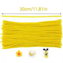200 piezas de limpiapipas de artesanía, limpiapipas amarillos, tallos de chenilla de unicolor, 6 mm x 30 cm, limpiapipas, artesanía con limpiapipas, tallos de chenilla para limpiapipas, manualidades DIY, suministros de artesanía con palitos mullidos, tallos de chenilla para manualidades DIY y decoraciones, suministros de arte y artesanía