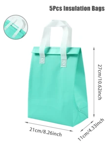 5 peças Sacola Térmica Descartável Não Tecida, Sacola de Presente Portátil, Suprimentos de Decoração para Festa de Aniversário, Festa Familiar e Feriados, Suprimentos Multiuso para Embrulho de Presentes - Multicolorido - Visão 12