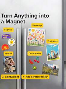 5/10 Pcs Adhesive Magnetic Sheets 8" X 10", Flexible Magnetic Sheet, With Adhesive Backing, Photo Magnets Best Gifts Birthday - Black - View 9