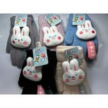 Children's Gloves Winter Girl's Plush Bunny Gloves Launch - 米色 - 查看 2