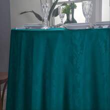 Jacquard Round Tablecloth Large Adamascado Medallion 1.80m 6 Seats - màu xanh lá - Xem 2