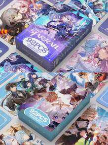 STAR RAIL /Impact 60pcs Lomo Cards + 32pcs Stickers, High Definition Double-Sided Collectible Cards, Game Goods, Small Gifts, Holiday Gifts, Halloween, Christmas