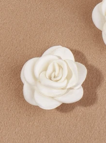 2 piezas Clips para el cabello con flor de camelias de satén, accesorio de peinado elegante para todas las ocasiones, Día de San Valentín, Verano, Pinzas para el cabello, Barretas para el cabello