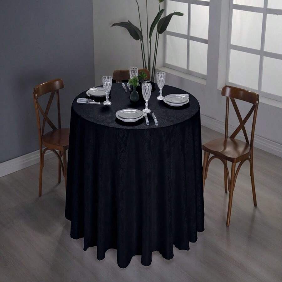 Jacquard Jacar Adamascado Medallion Round Tablecloth 1.40 4 Seats - màu đen - Xem 1