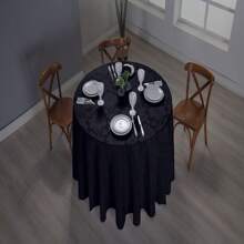 Jacquard Jacar Adamascado Medallion Round Tablecloth 1.40 4 Seats - màu đen - Xem 3