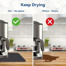1pc Coffee Mat - Hide Stain Absorbent Rubber Backing Quick Dry Mat For Kitchen Counter Coffee Bar Accessories ,Versatile Geometric Drying Mat: Absorbent, Protective, Stylish – Perfect For Any Surface & Holiday