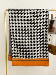 1 chiếc khăn choàng cổ dệt kim Jacquard họa tiết răng sói dày ấm áp cỡ lớn cho nữ mùa đông thu - Nhiều màu - Xem 6