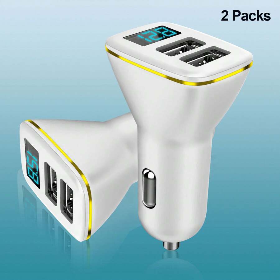 Dual USB Car Charger Volt Meter Car Battery Monitor With LED Voltage
