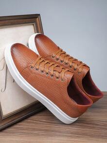 Nuevos tenis casuales de alta gama para hombre, de corte bajo, suela blanda y transpirable - Caqui - Ver 2