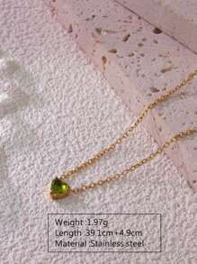 1 pieza Elegante y delicado colgante de acero inoxidable chapado en oro de 18k con vidrio de color con forma de corazón con los 12 signos del zodíaco, perfecto como regalo para la fiesta de la mujer, el día de San Valentín, mamá, madre, Día de la Madre