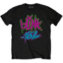 Blink-182 | Official Band T-Shirt | Neon Logo - Ships In 48 Hours - Light Up Your Wardrobe With This Blink-182 Neon Logo T-Shirt. Crafted From Soft, Durable Cotton, It Delivers All-Day Comfort While Showcasing The Band's Iconic Bright, Playful Logo. Perfect For Concerts, Streetwear, Or Fans Who Love Bold Pop-Punk Vibes, This Tee Lets You Wear Blink-182's Energetic Spirit Loud And Proud. - Black - View 1