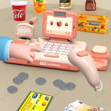 Caja registradora de supermercado, juguete todo en  de simulación, cajero para bebés, niño y niña, juego de casa de juegos - Naranja - Ver 1