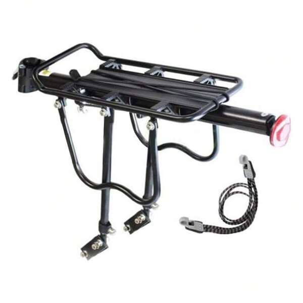 UNHO Portapacchi Bici Posteriore in Alluminio, Portapacchi MTB 26-29 pollici Porta Pacchi da Bici Posteriore Seggiolino Bici Posteriore Universale Regolabile, Carrier Rack con riflettore, carico massimo 50 kg