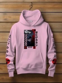 Kangaroo Sweatshirt Print Kakashi Cloud Itachi Anime - Màu Hồng baby - Xem 2
