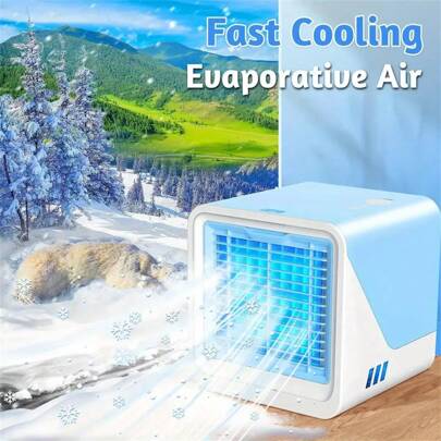 Quiet & Fast Cooling Portable Air Conditioners Fan With 3 Speeds, Replaceable Filter & Humidifier, Cooling Fans That Blow Cold Air, 7 Colors Led Evaporative Air Cooler For Room, Camping & Office