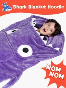 Shark Hoodie Blanket For Adult, Shark Wearable Blanket Hoodie Gifts For Women Men, Funny Blanket With Sleeves Is Funny Gift, Hooded Blanket Shark Gifts - 紫色 - 查看 5
