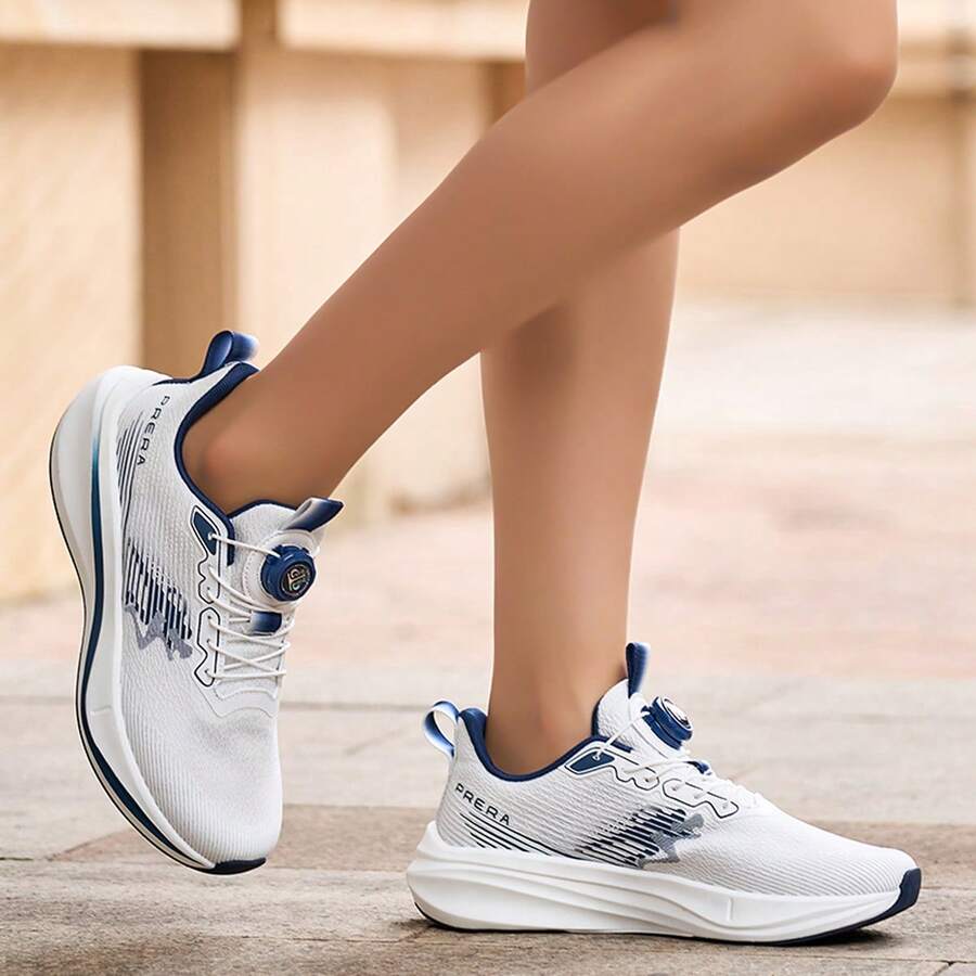 Giày chạy bộ thể thao thông thường nhẹ, thoáng khí thoải mái cho nữ, mùa hè - Trắng và xanh - Xem 1