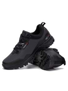 baasploa 2025 New Men's Waterproof Non-Slip Hiking Boots, Plus-Size Outdoor Hiking Shoes, High-Quality Rubber Hiking Shoes