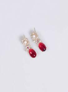 Bruidsjurken Sieraden Waterdruppel oorbellen Ketting Set met Zirkonia Waterdruppel ingelegd Meerkleurige bijpassende sieraden Ketting Oorbellen voor bruiloft en verloving High-end diner