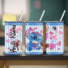 1 cái 12oz được cá nhân hóa có hoa văn khâu dễ thương được in đôi tường cách nhiệt, chống rò rỉ, cốc cà phê bằng thép không gỉ có thể tái sử dụng có nắp và ống hút, thích hợp cho sữa, cà phê, sinh tố, nước trái cây và đồ uống, tuyệt vời cho sinh nhật, Giáng sinh, cắm trại và trở lại trường học - Đầy màu sắc - Xem 12