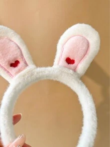 2pcs/Set Cute Fluffy Rabbit Ear Headband, Winter Girls' Daily Hair Accessories, Suitable For Various Occasions - G - View 4