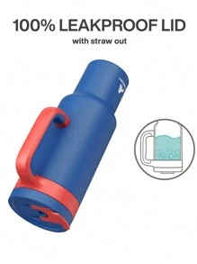 50oz/1.5L Handled Insulated Tumbler, 2-In-1 Straw/Drinking Lid, Leak-Proof, Dishwasher , Stainless Steel Thermal Travel Coffee Cup, Keeps Cold For 34 Hours, Fits Car Cup Holder (Super Hero Design) - Blue - View 5