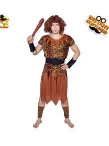 Caveman/ Human Halloween Costume For Stage Performance, Cosplay And Masquerade Party - Brown - View 4