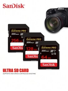 SANDISK SanDisk Extreme PRO SDXC UHS-1 Card 64GB 128GB 256GB SDXC V30 A2 Top Speed Bigger SD Card Speed Up To 200MB/S USH-1 Support For Camera Car DV SLR