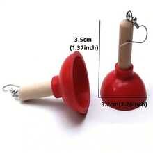 1pair Creative Toilet Plunger Shaped Pendant Earrings, Funny Gag Gift For Girls, Unique Bathroom Style Jewelry - Toilet Plug - View 2