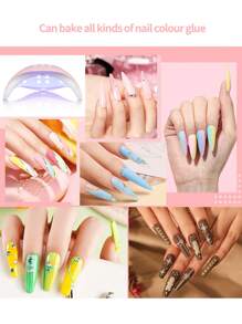 LULAA 46pcs Basic Nail Art Tool Kit - UV Lamp, Nail Drill, Decorations, Brushes, Files, Dotting Pen, Finger Separators, Cuticle Pusher - Complete Home Manicure Set, Great Gift For Girls