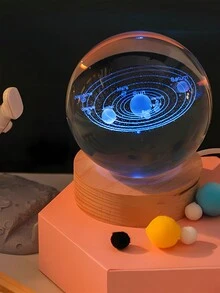 1 件创意银河水晶球发光星空装饰灯家居装饰品礼物赠情侣、女友 - 暖色 - 查看 3