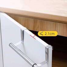 1pc/2pcs Stainless Steel Extendable Cabinet Towel Rack, Multi-Function Cabinet Towel Bar Holder Storage Rack - Silver - View 5