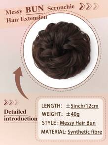 1个凌乱发髻波浪卷发髻发圈假发接发合成发髻，适合女性和女孩，混合金色和灰金色棕色蓬松盘发发髻假发片 - 彩色 - 查看 6