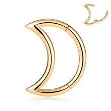 1 pièce Boucles d'oreilles hélix/daith en forme de lune pour femmes et hommes, anneau de clicker de septum, boucles d'oreilles créoles