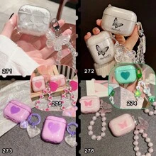 Funda Protectora Para Auriculares En Forma De Corazón Compatible Con La Funda De Airpods, A Prueba De Golpes Y Arañazos, Color Rosa